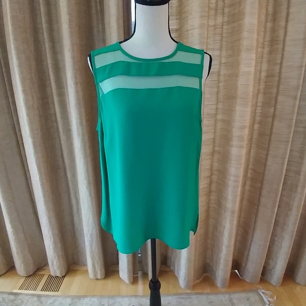 Zara sleeveless green blouse